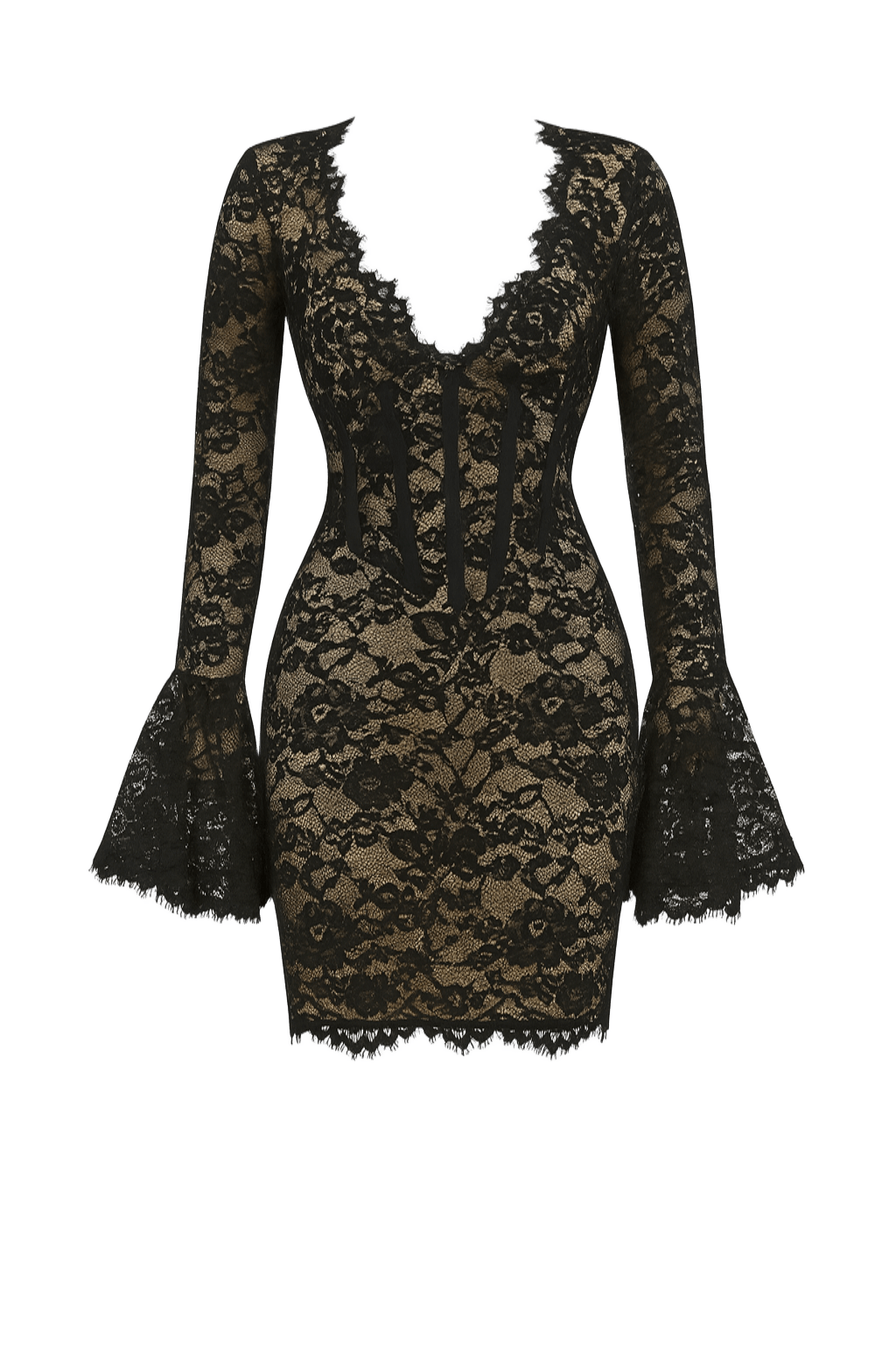 Seraphine Noir Lace Mini Dress