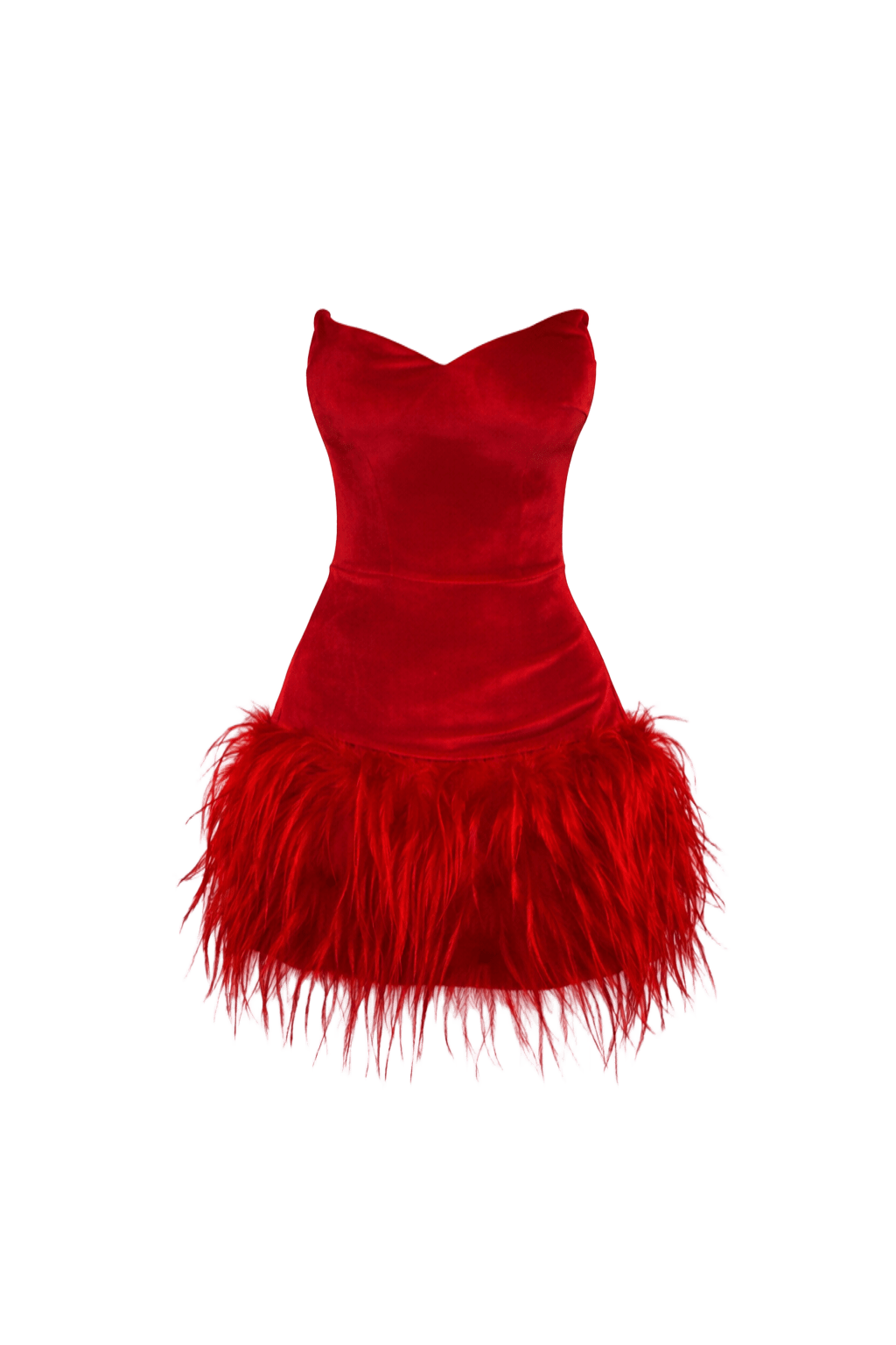 Scarlett Feather Mini Dress Red