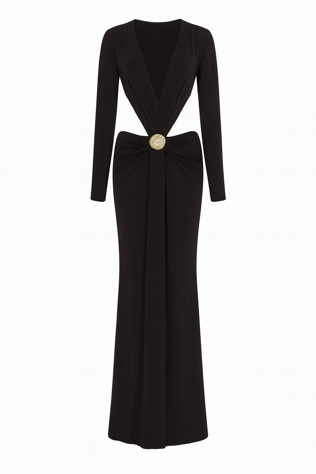 Amanda Sculptural Cut-out Evening Gown