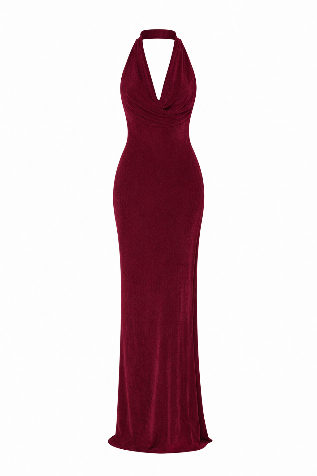 Irena Burgundy Draped Maxi Dress