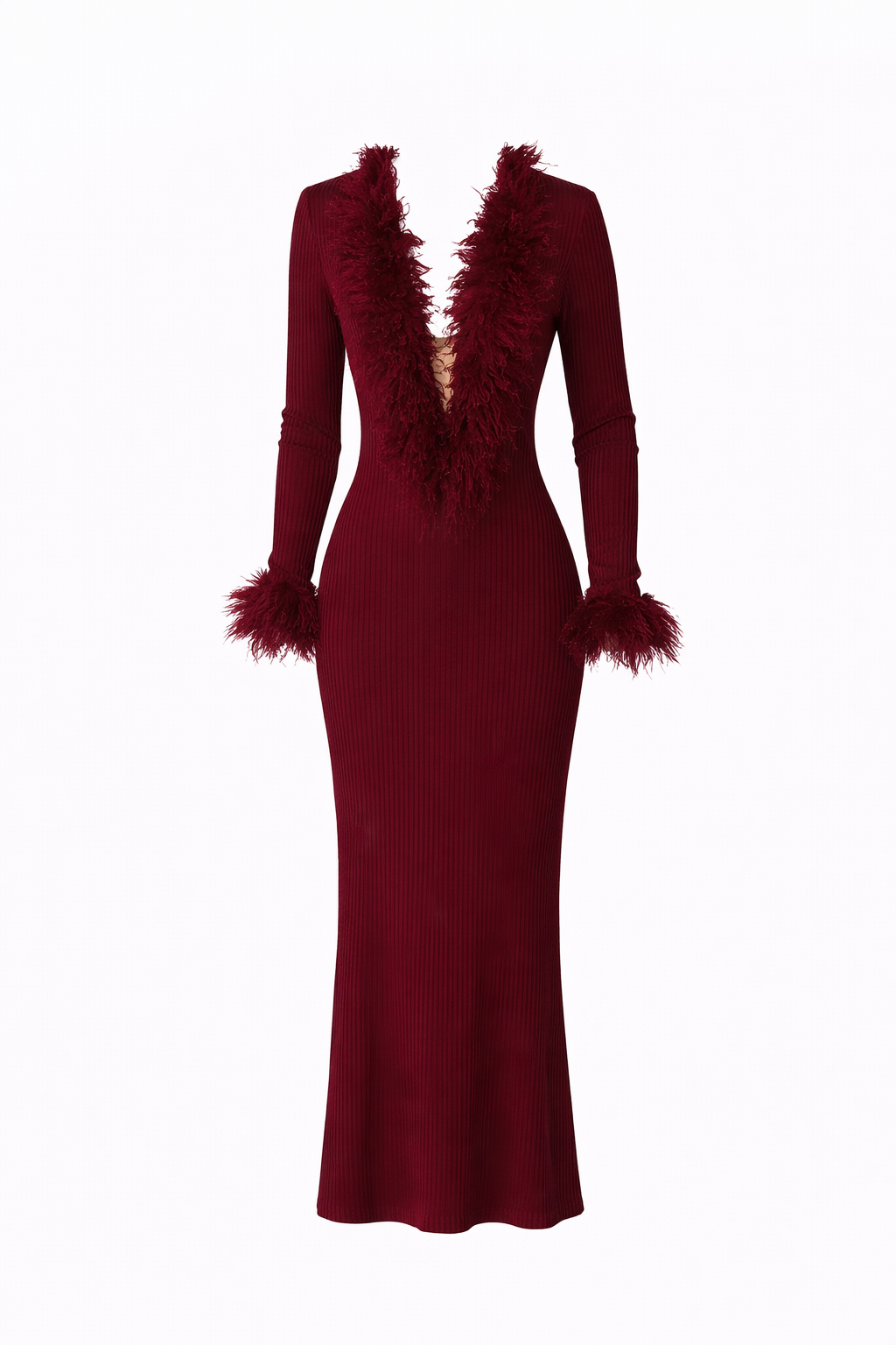 Marielle Feather Knit Midi Dress