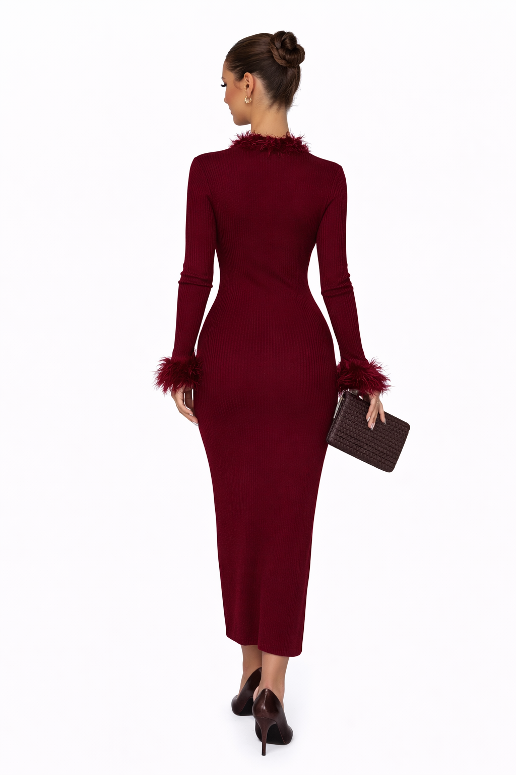 Marielle Feather Knit Midi Dress