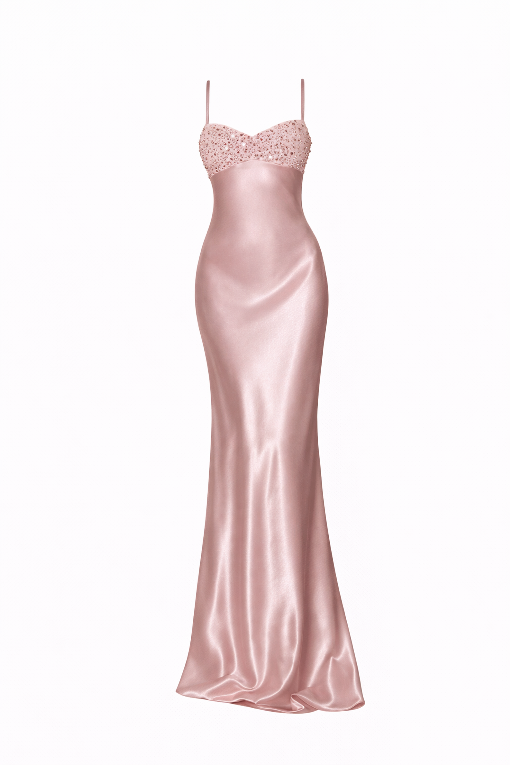 Elise Satin Lace-Up Maxi Dress - Blush