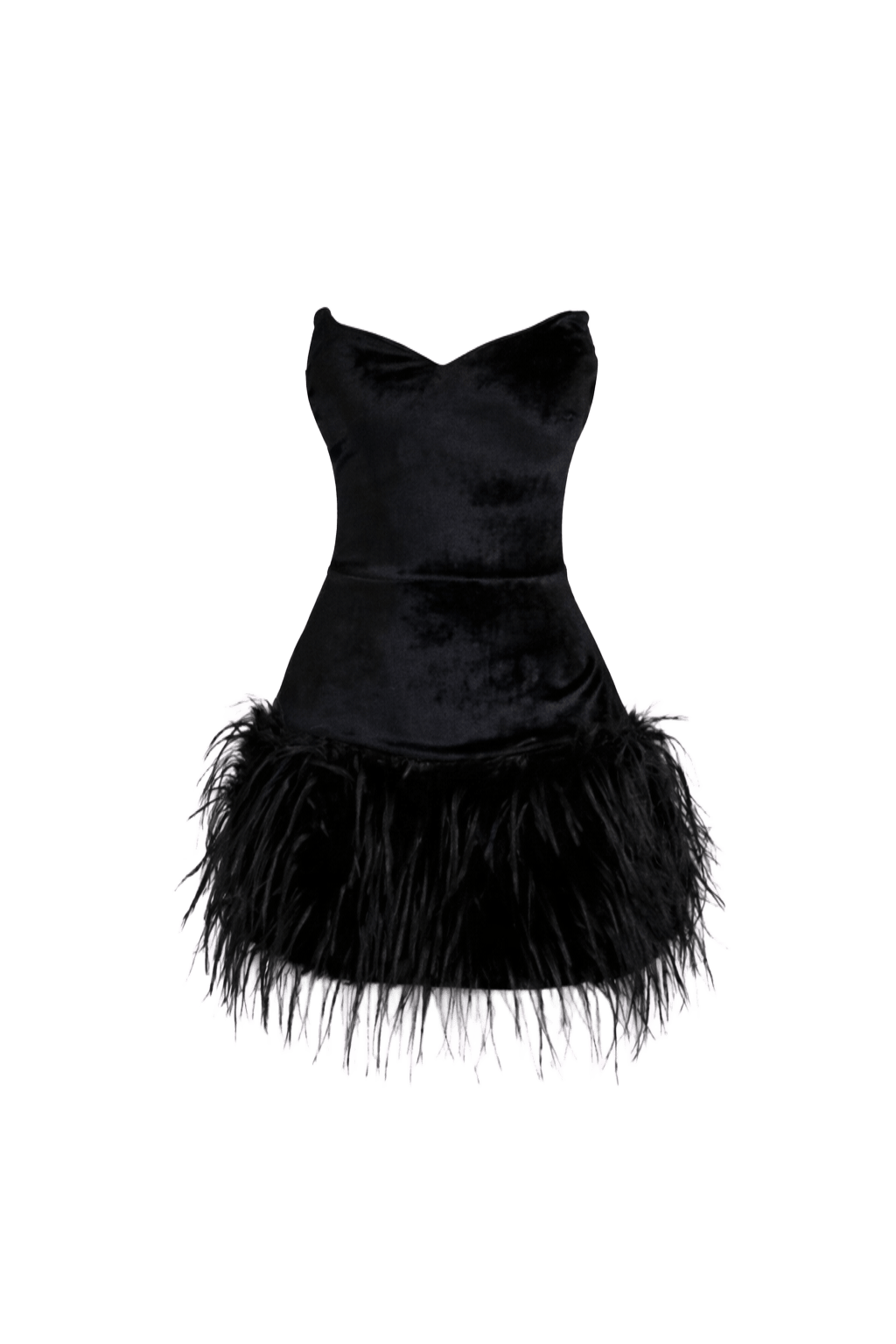 Scarlett Feather Mini Dress Black