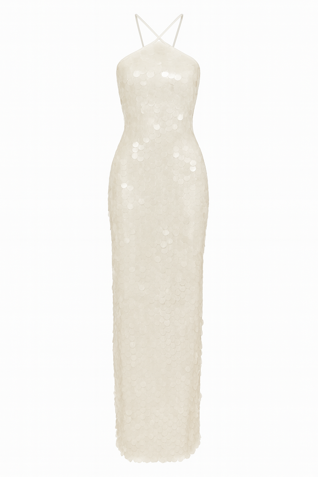 Diana Halter Sequin Maxi Dress - Ivory