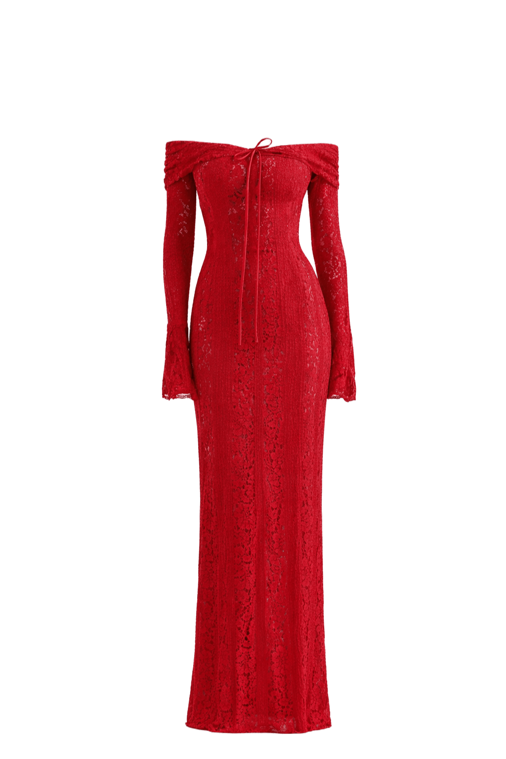 Inez Lace Maxi Dress Red