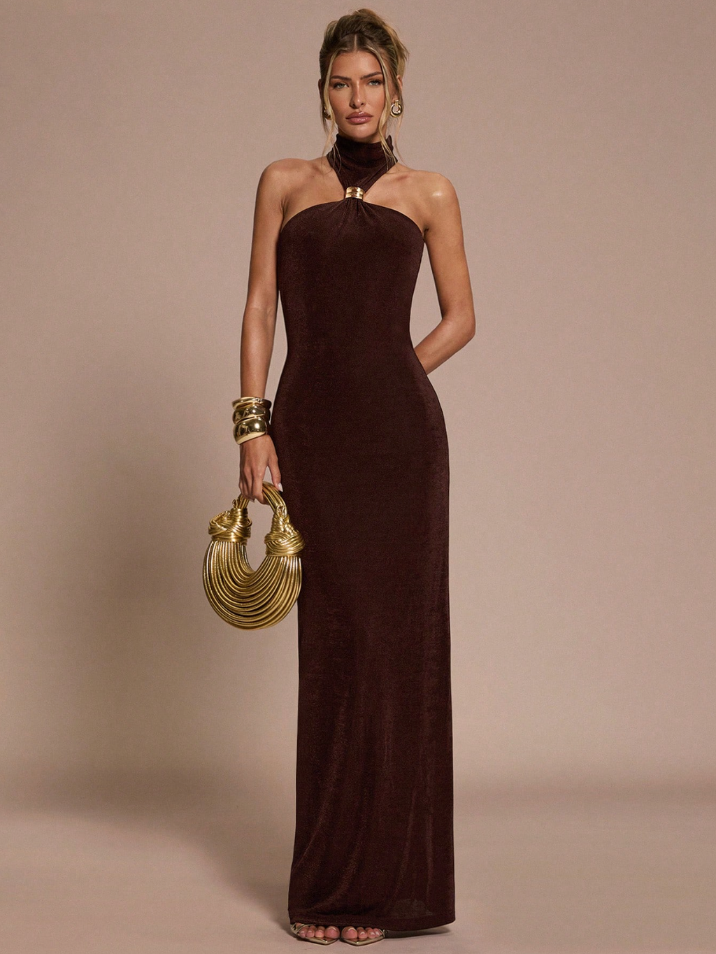 Solstice Metal-Detail Gown