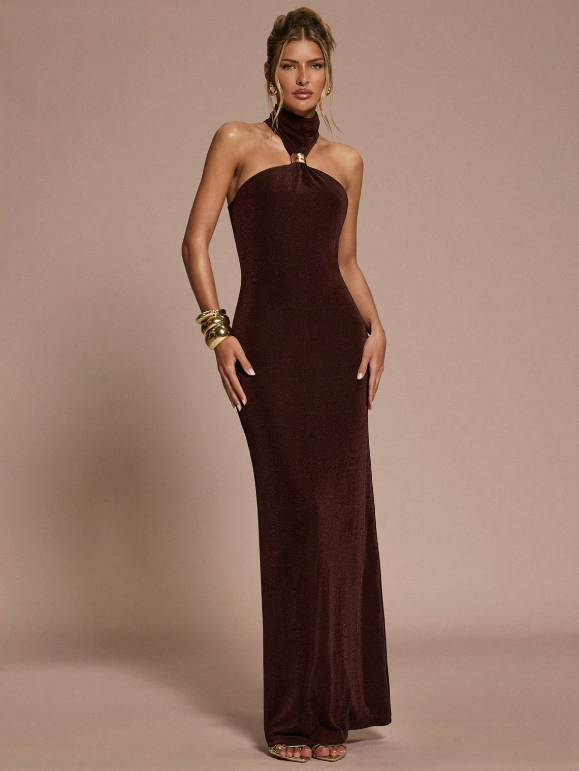 Solstice Metal-Detail Gown