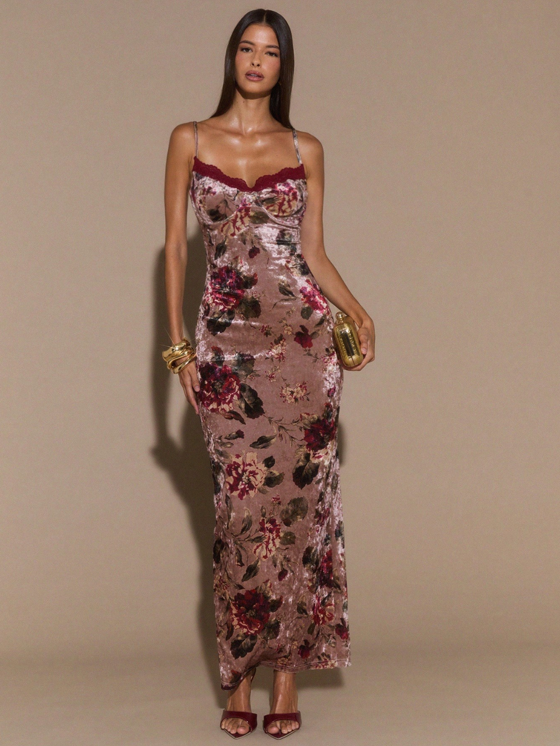 Rosalie Velvet Floral Maxi Dress
