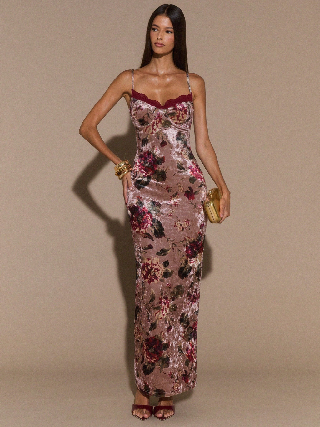 Rosalie Velvet Floral Maxi Dress