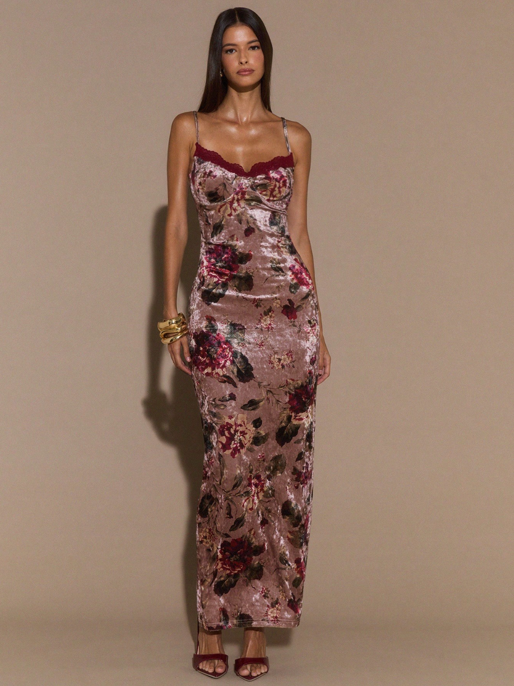 Rosalie Velvet Floral Maxi Dress