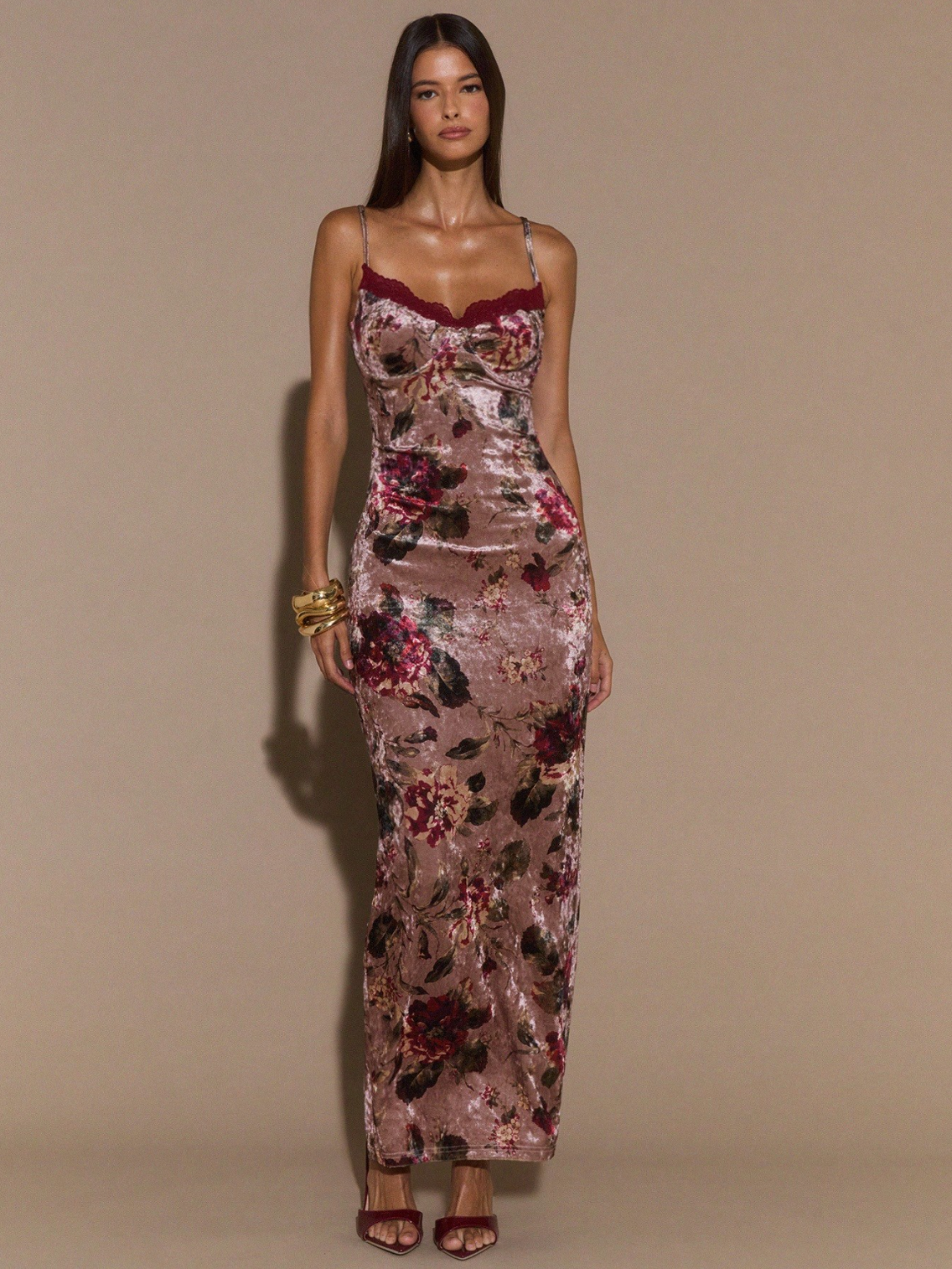 Rosalie Velvet Floral Maxi Dress