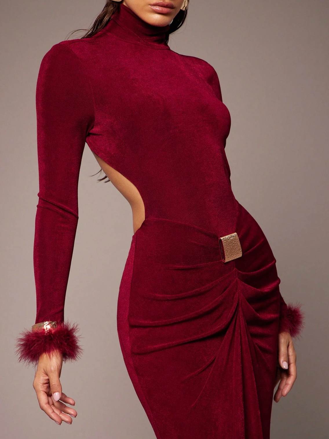 Anaïs Velvet Open-Back Maxi Dress