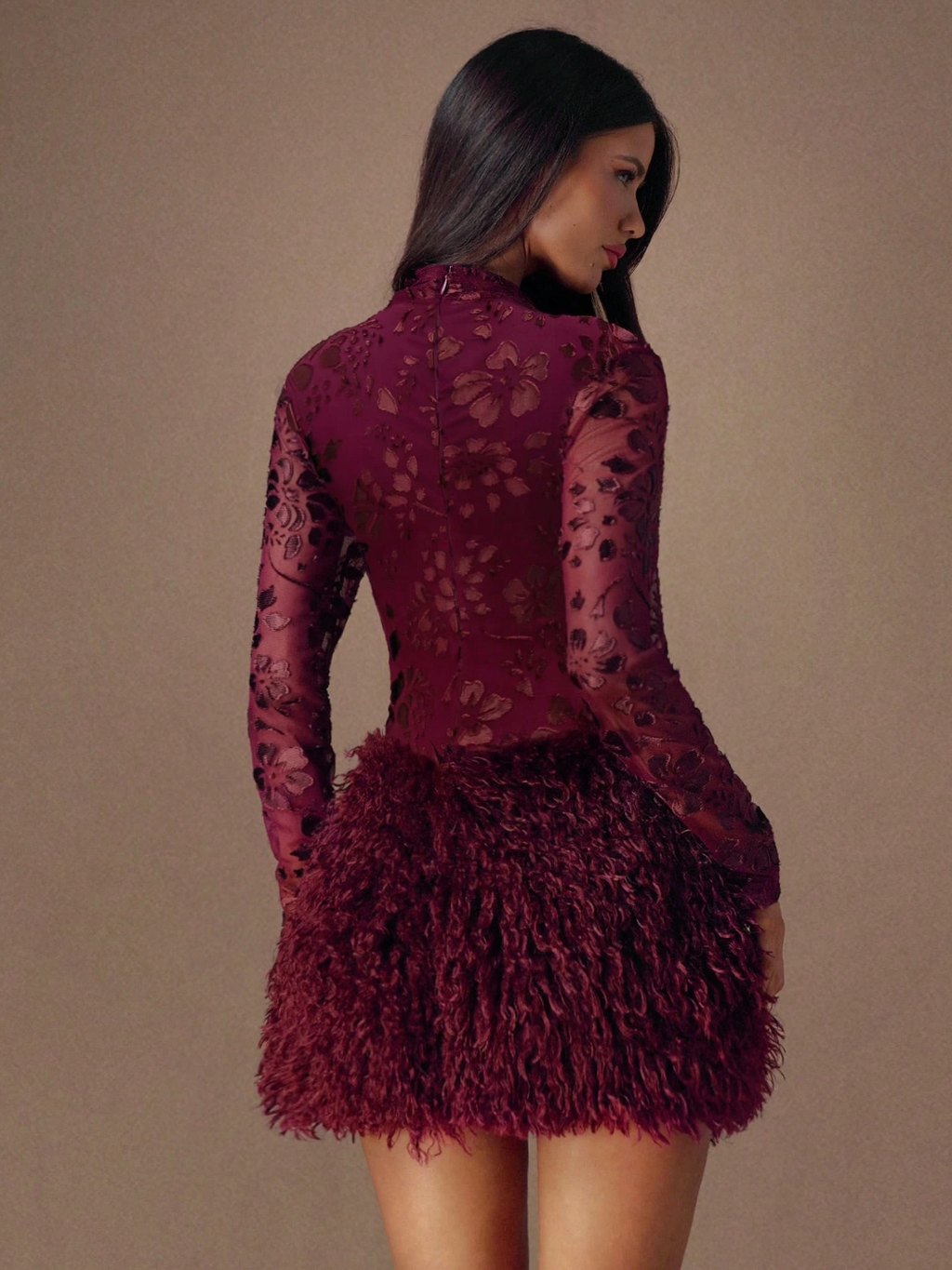 Camille Feather Floral Mini Dress