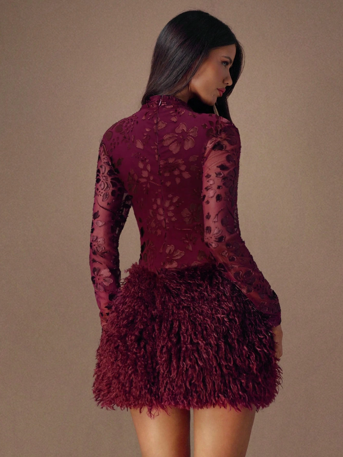 Camille Feather Floral Mini Dress